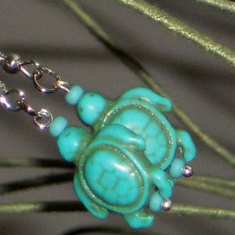 Argentium Sterling Silver Sea Turtle Earrings